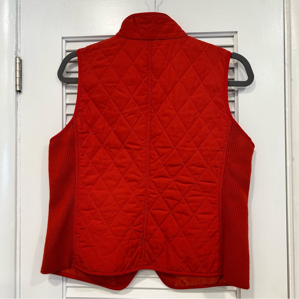 Talbots Quilted Vest Sleeveless Pockets Snap Front Rust Orange Size S Petite - Picture 4 of 9
